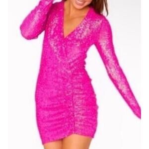 Party Hop Dress in Pink Magenta